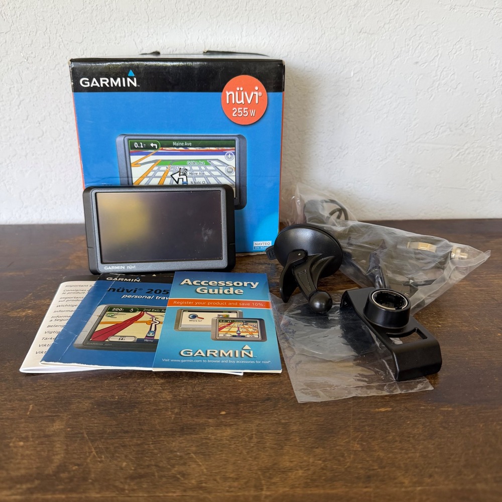 Garmin Nuvi 255W Bundle GPS Navigation Maps Directions System Charger Mount Box